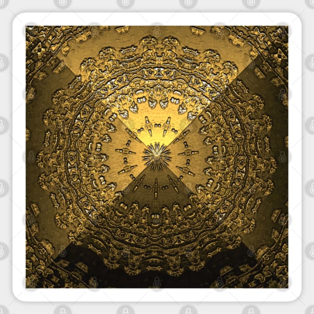 Sacred Geometry 3D Gold Titanium Pyramid Architecture Sticker by PlanetMonkey